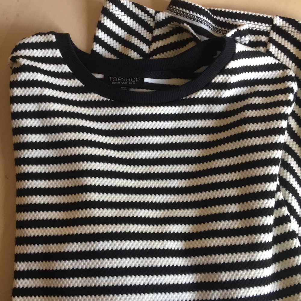 Topshop striped shift dress size 8